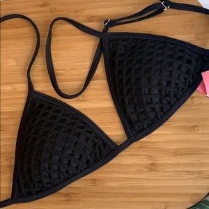 Black fish net bikini Top, Small, Victoria Secret